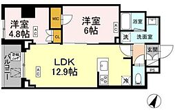 ロイジェント戸越銀座 2LDKの間取図画像
