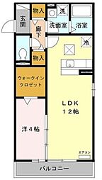 京成本線 国府台駅 徒歩3分の賃貸アパート 1階1LDKの間取り