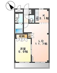 LIBERTY 1LDKの間取図画像