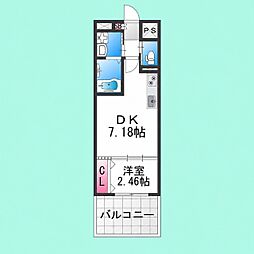 テラ浅香山 1DKの間取図画像