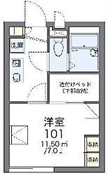 レオパレスボナール 1Kの間取図画像