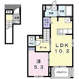 サンライズメゾン 1LDKの間取図画像