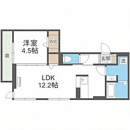 ルミナス空港東 1LDKの間取図画像