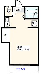 ブルックス東十条 1階ワンルームの間取り