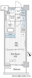 パークアクシス門前仲町テラス 1DKの間取図画像
