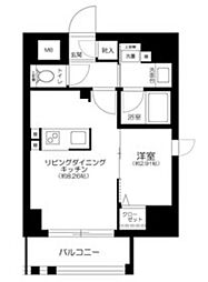 JR総武線 水道橋駅 徒歩4分の賃貸マンション 3階1LDKの間取り