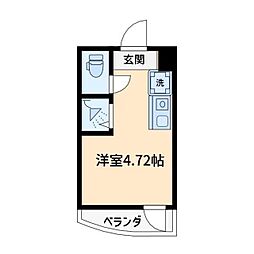 Cubekanamachi5 ワンルームの間取図画像