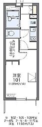 レオパレスKウッズ2 1Kの間取図画像