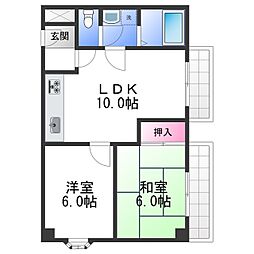 ABCライフ東岸和田 2LDKの間取図画像
