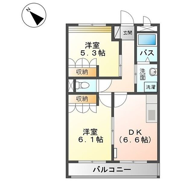 和歌山県和歌山市大谷(賃貸アパート2DK・2階・45.63㎡)の写真 その2