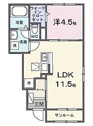 セレニテ東豊田 1階1LDKの間取り