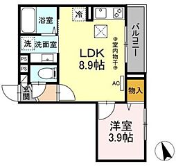 ブライト1 1LDKの間取図画像