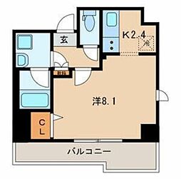 Alviness Kei 4階1Kの間取り