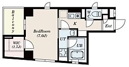 NY大和マンション 5階1Kの間取り