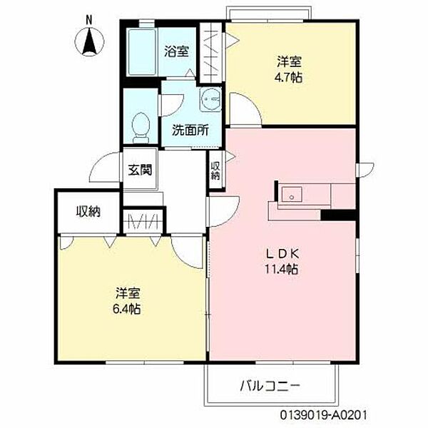 フォーレスＨ2 A0201｜鹿児島県鹿児島市吉野１丁目(賃貸アパート2LDK・2階・50.78㎡)の写真 その2