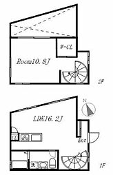 ロシェ沼袋 2階1LDKの間取り