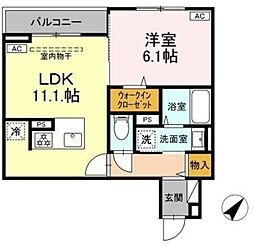 Asset-Court曙町 3階1LDKの間取り