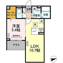 小田急小田原線 祖師ヶ谷大蔵駅 徒歩11分の賃貸アパート 1階1LDKの間取り