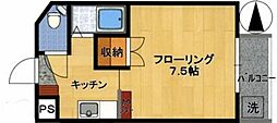 ユンゲルハイム6 1Kの間取図画像