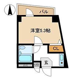アソシエ横浜 1Kの間取図画像