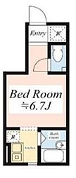 ブライトアース巣鴨 1階ワンルームの間取り