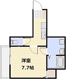 プレシャスガーデン 1Kの間取図画像