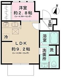 La vita ricca 1階1LDKの間取り