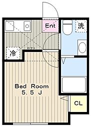 マイスペース古淵 2階1Kの間取り