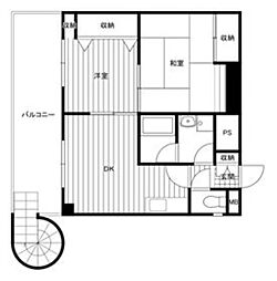 第三八弘ビル 2階2DKの間取り