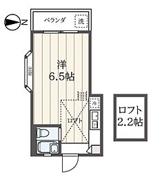 ケータス永福 1階ワンルームの間取り