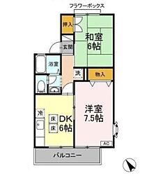 ストークコートN 2DKの間取図画像