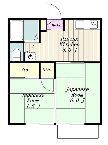 佐藤アパート ｜神奈川県相模原市緑区太井(賃貸アパート2DK・2階・34.78㎡)の写真 その2