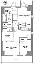 BPRレジデンス東日暮里 2階2SLDKの間取り