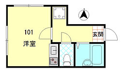 クラシェア中野新橋 ワンルームの間取図画像