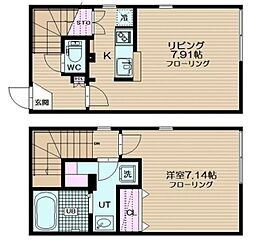 ブランシェ荏原中延 1LDKの間取図画像