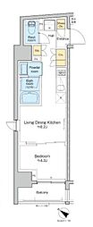 プラウドフラット日本橋大伝馬町 1LDKの間取図画像