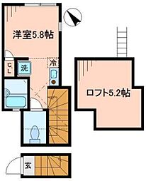 バーミープレイス国立 1Kの間取図画像