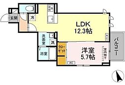 Asset-Court調布ヶ丘 2階1LDKの間取り