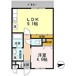 メゾンクレール 1LDKの間取図画像
