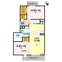 穂乃香1 2LDKの間取図画像