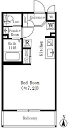小竹レジデンス 3階ワンルームの間取り