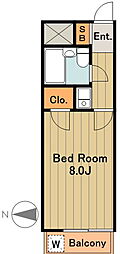 TISマンション堀之内 1Kの間取図画像