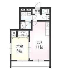 ジュールエストII 1階1LDKの間取り