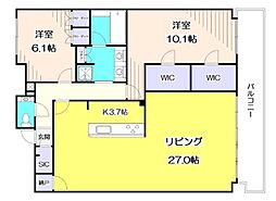 URAWA THE TOWER 2LDKの間取図画像
