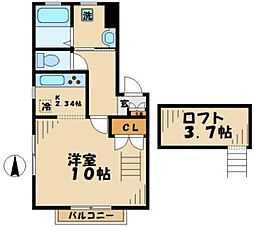 クィーンズ・ヒル 1Kの間取図画像