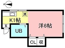ハイツＯＮＯ 2階1Kの間取り