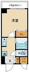スカイコート蒲田駅前 1Kの間取図画像