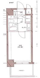 メインステージ武蔵関 5階1Kの間取り