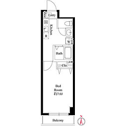 BELLAGIO-1 1Kの間取図画像