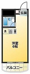 モアイビル 3階ワンルームの間取り